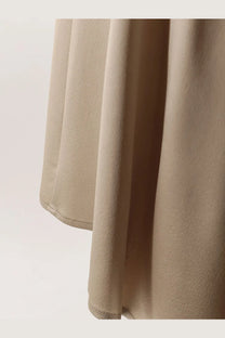 Alysi women’s beige satin skirt with smooth flowing drape and neatly stitched hem perfect for elegant wear