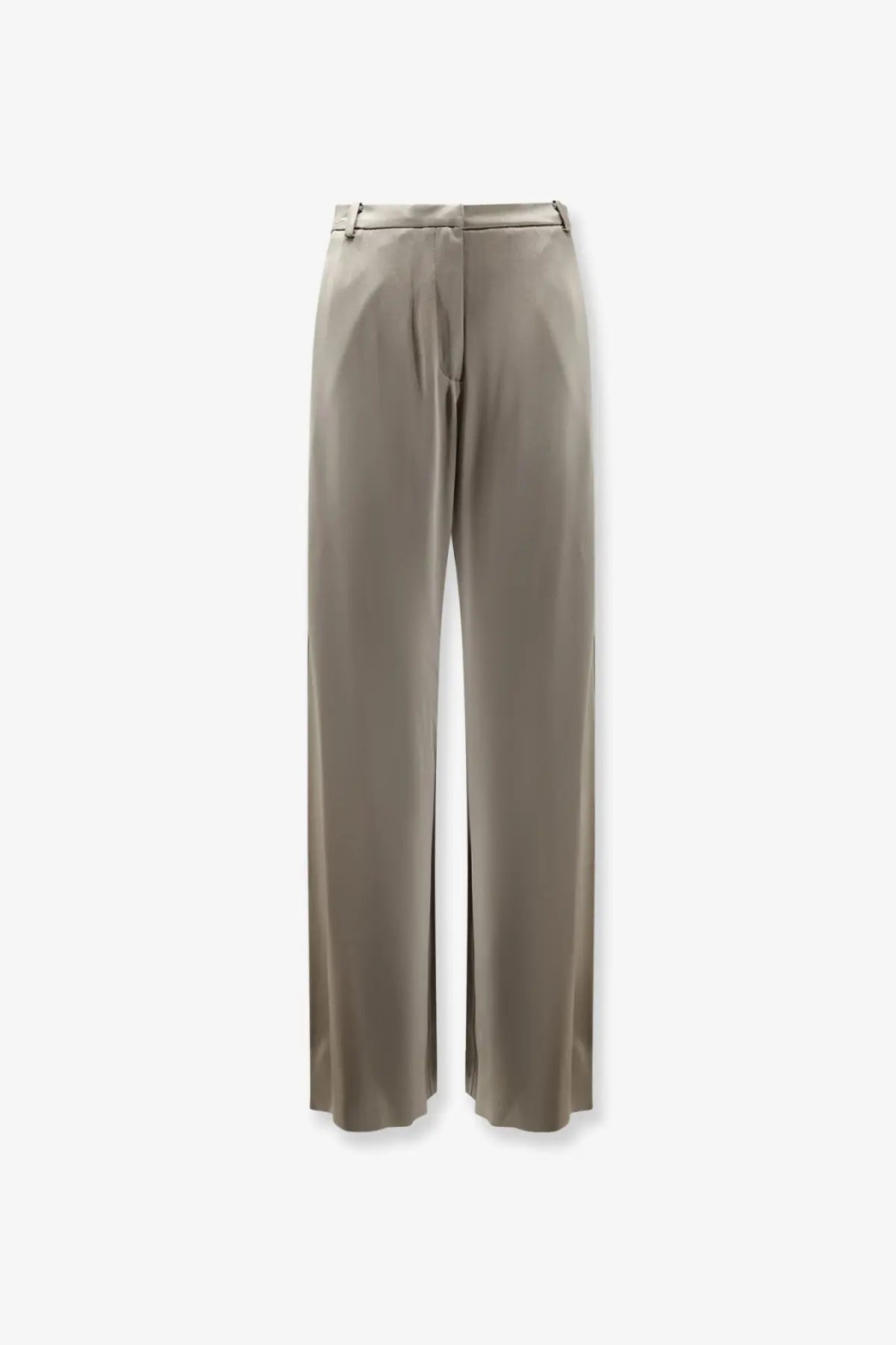 Alyssi women’s satin trousers beige wide-leg silk-like taupe high-waisted with subtle front pleats
