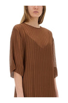 Alysi Women's Silk Midi Dress Brown, view 4