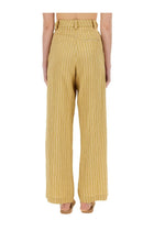 Alysi Women's Striped Satin Tailored Pants Beige, view 3