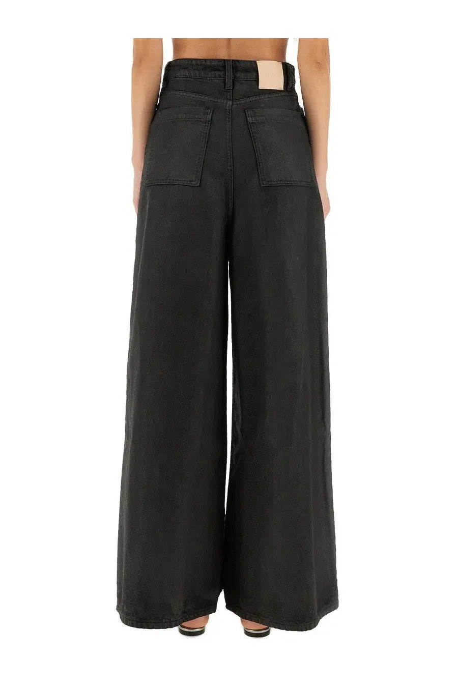 Alysi Women's Super Flare Denim Pants Black, view 3