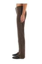 Alysi Women's Velvet Crinkle Slim Pants Brown, view 4