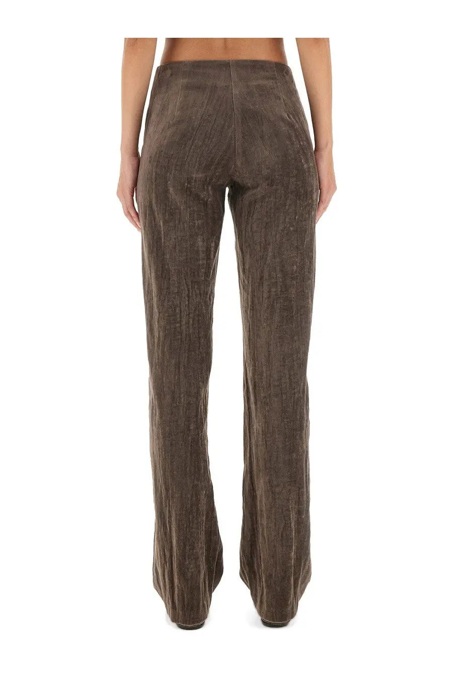 Alysi Women's Velvet Crinkle Slim Pants Brown, view 3