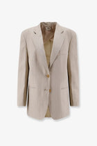 Alysi Women's Viscose and Linen Blazer White