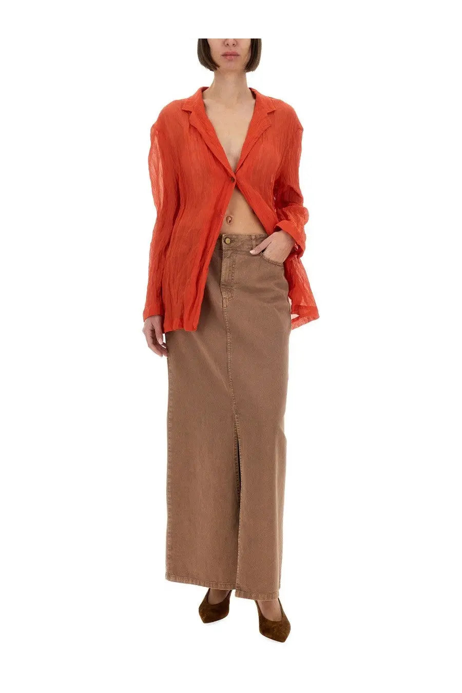 Alysi Women's Wrinkled Effect Shirt Red, view 2
