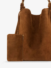 Saint Laurent Women's Amalia Suede Shoulder Bag Beige