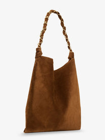 Saint Laurent Women's Amalia Suede Shoulder Bag Beige