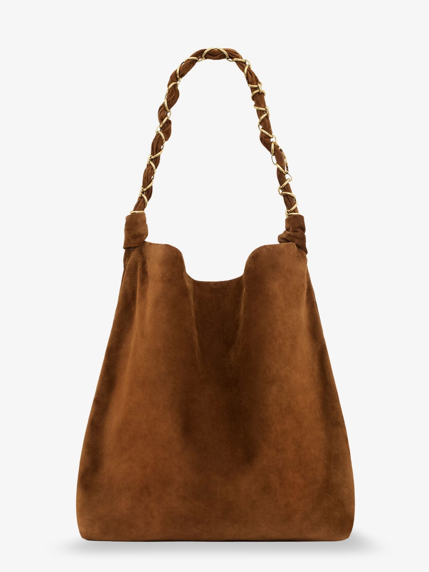 Saint Laurent Women's Amalia Suede Shoulder Bag Beige