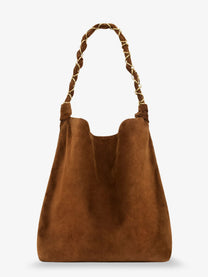 Saint Laurent Women's Amalia Suede Shoulder Bag Beige