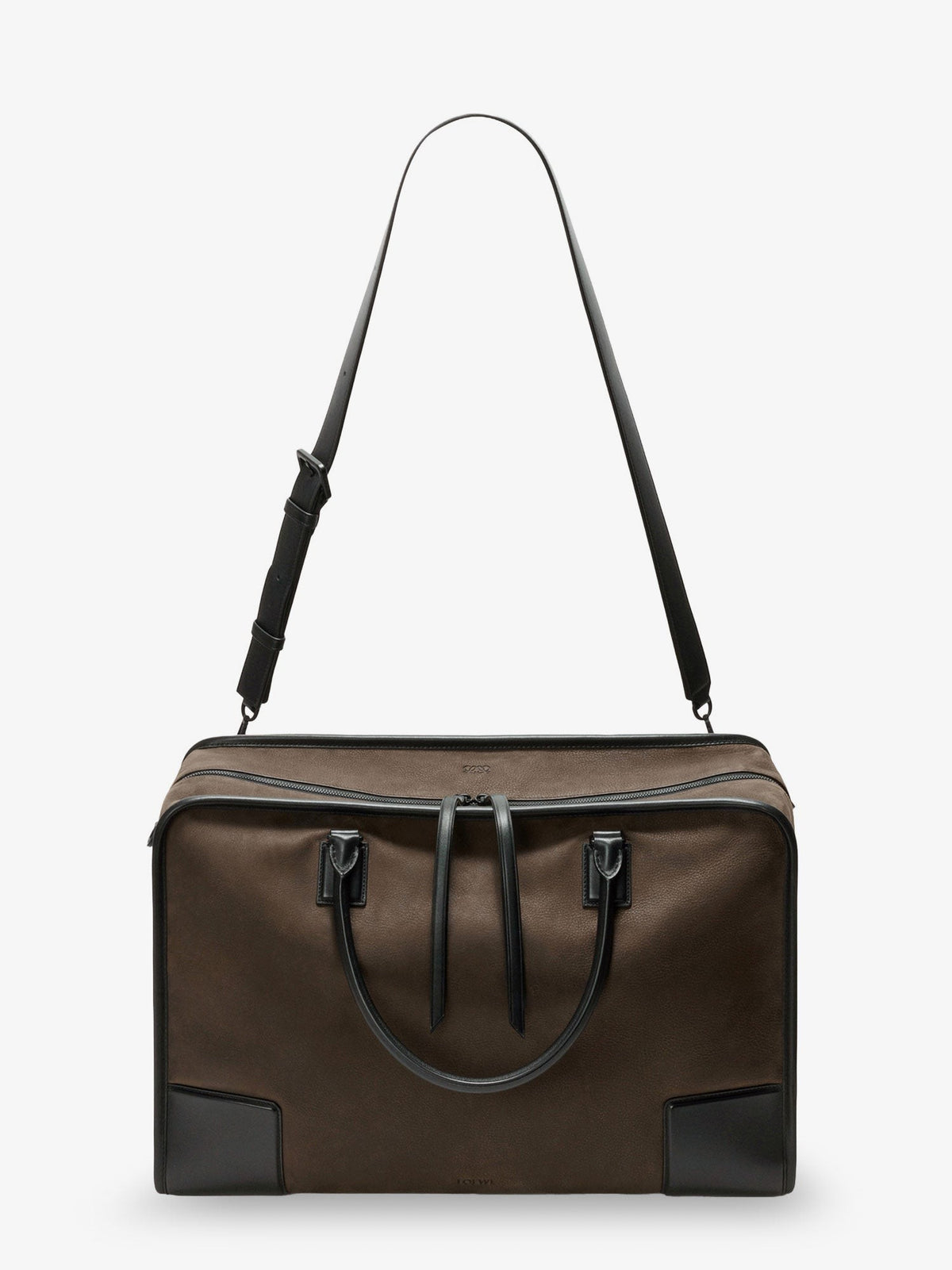 Loewe Men's Amazona Duffle Nubuck Handbag Green, view 3