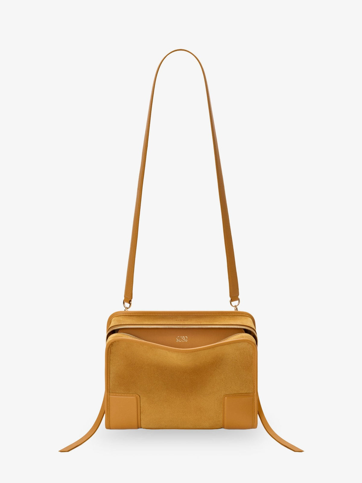 Loewe Women's Amazona Medium Suede Shoulder Bag Yellow