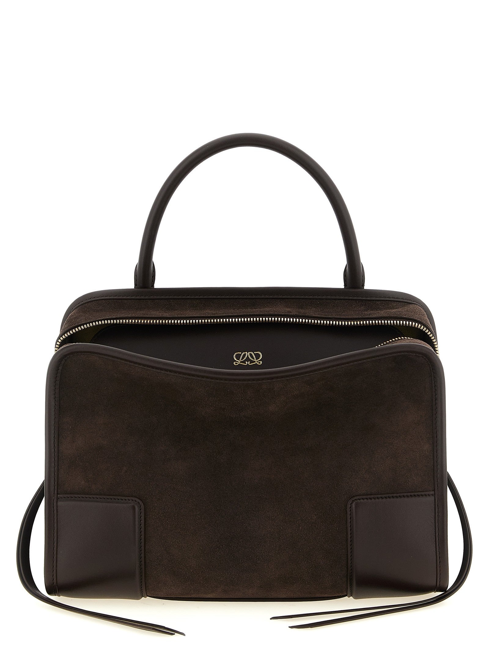 Loewe Amazona Suede Handbag Brown