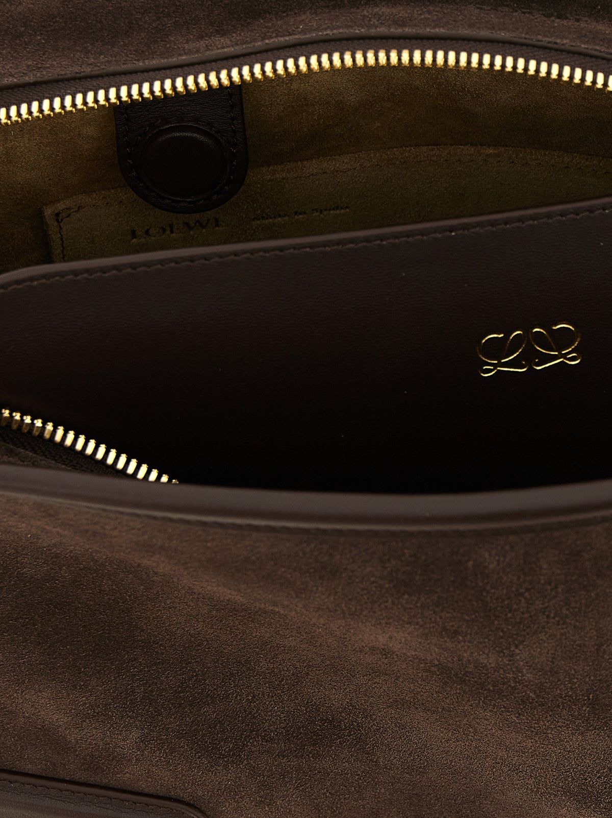 Loewe Amazona Suede Handbag Brown