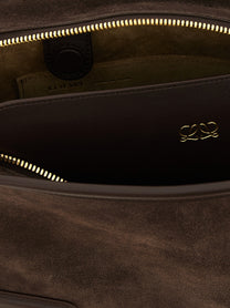 Loewe Amazona Suede Handbag Brown