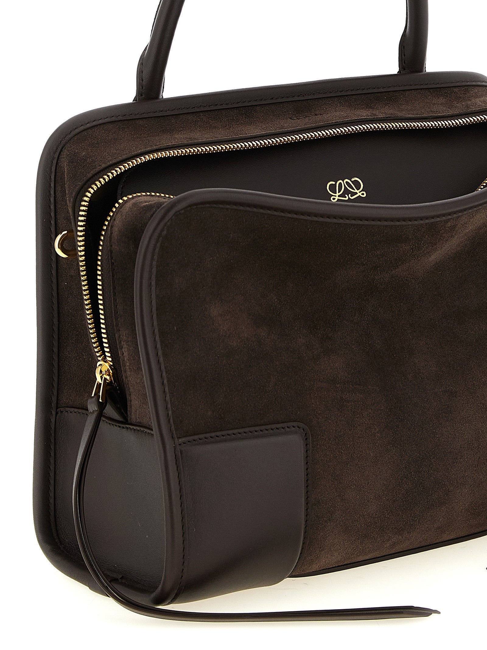 Loewe Amazona Suede Handbag Brown