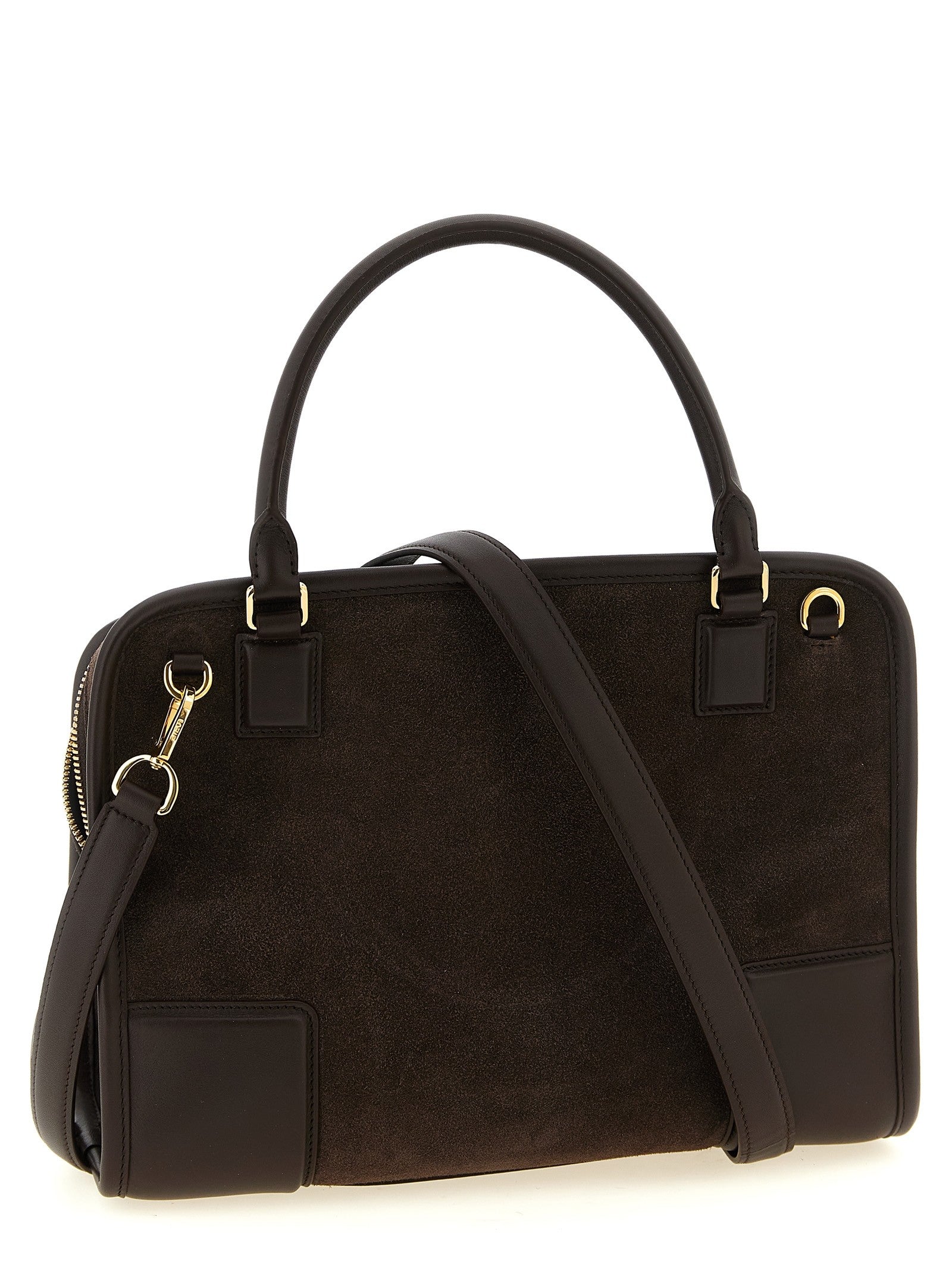 Loewe Amazona Suede Handbag Brown