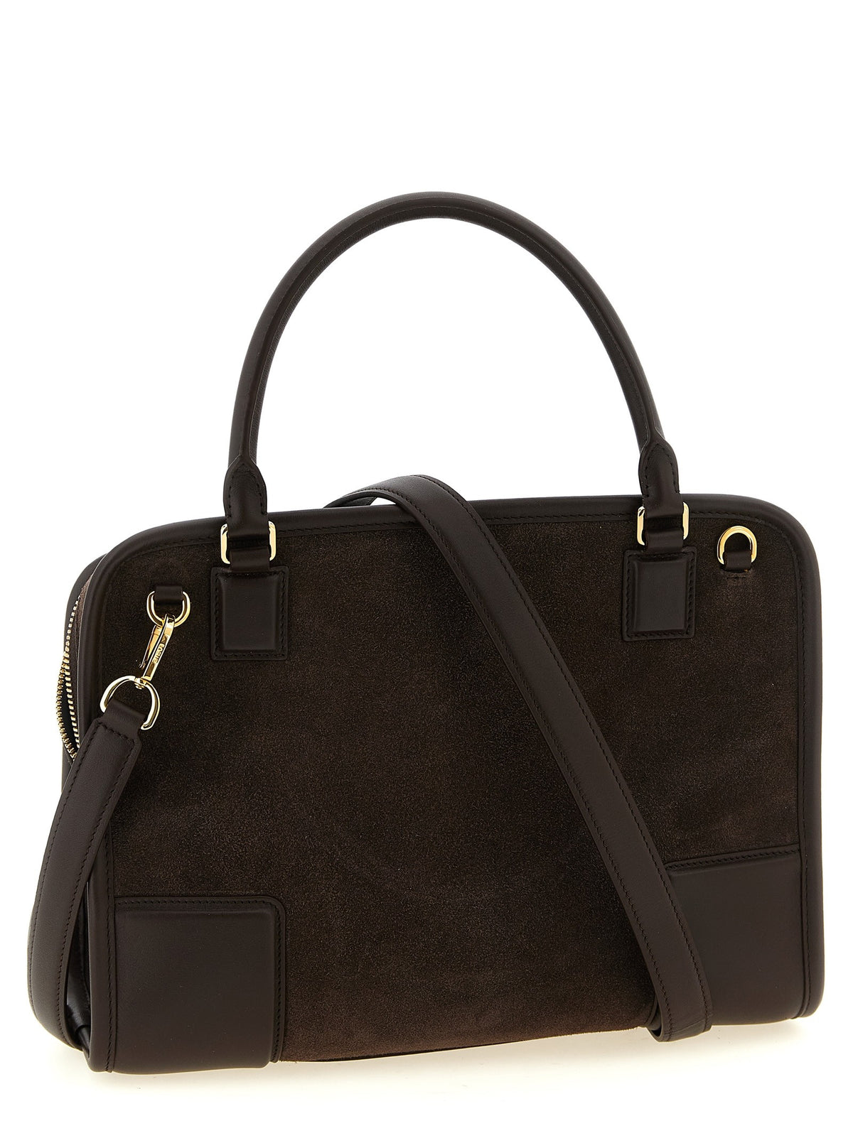 Loewe Amazona Suede Handbag Brown, view 3