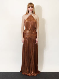 Retrofete Women's Amberley Pleated Dress Sepia