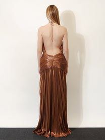 Retrofete Women's Amberley Pleated Dress Sepia
