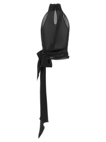 Balmain American Neckline Top Black