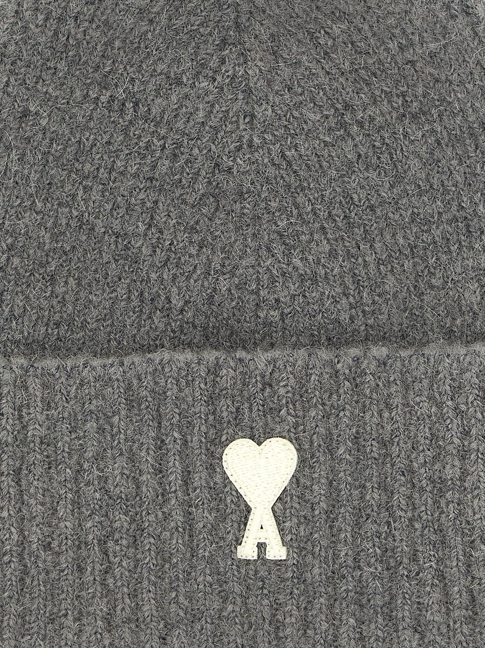 Ami Paris Ami De Cœur Beanie Grey