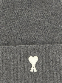 Ami Paris Ami De Cœur Beanie Grey