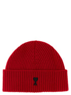 Ami Paris Ami De Coeur Beanie Red