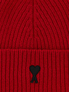 Ami Paris Ami De Coeur Beanie Red