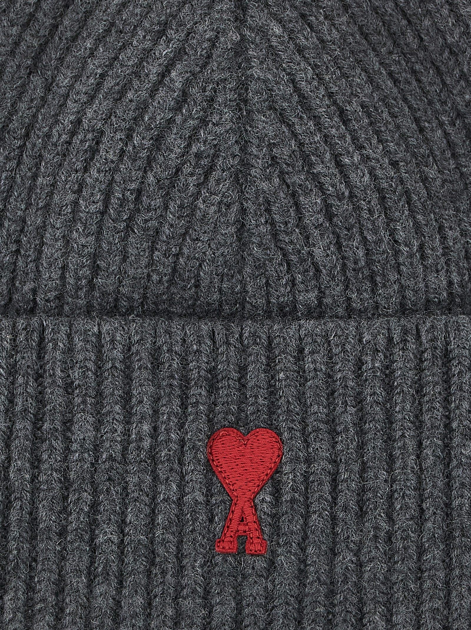 Ami Paris Ami De Cœur Beanie Grey
