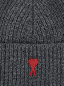 Ami Paris Ami De Cœur Beanie Grey