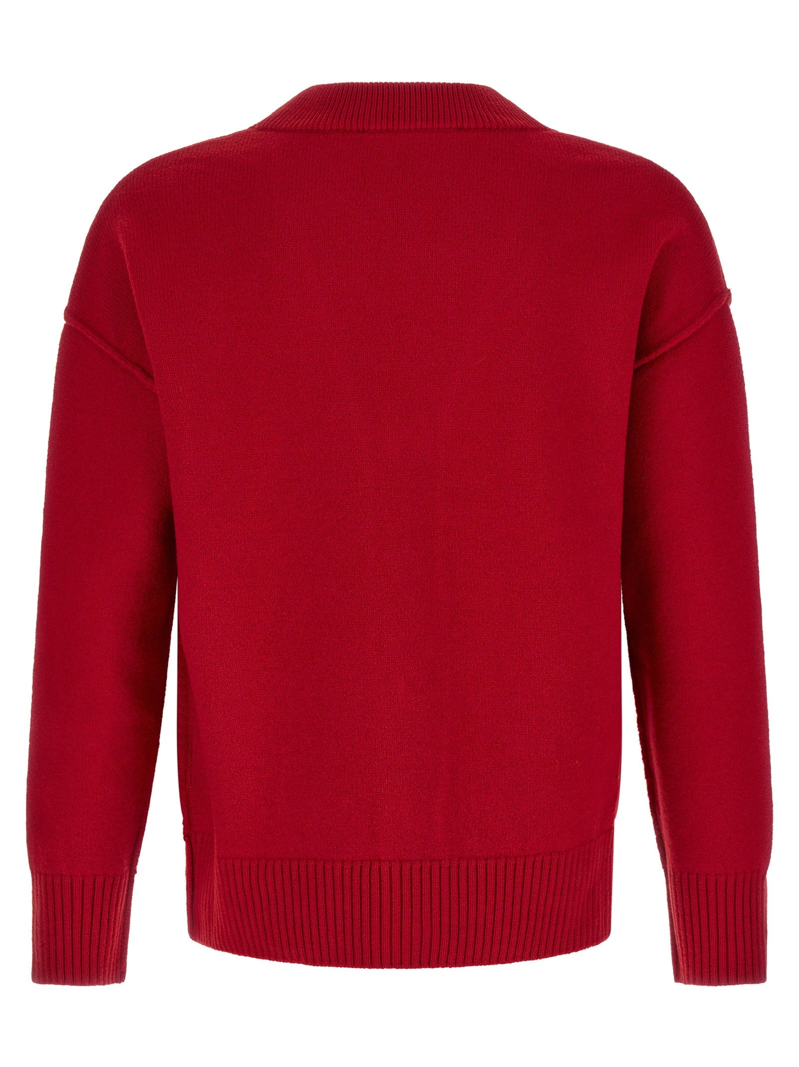 Ami Paris Ami De Coeur Cardigan Red