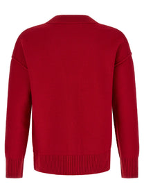 Ami Paris Ami De Coeur Cardigan Red
