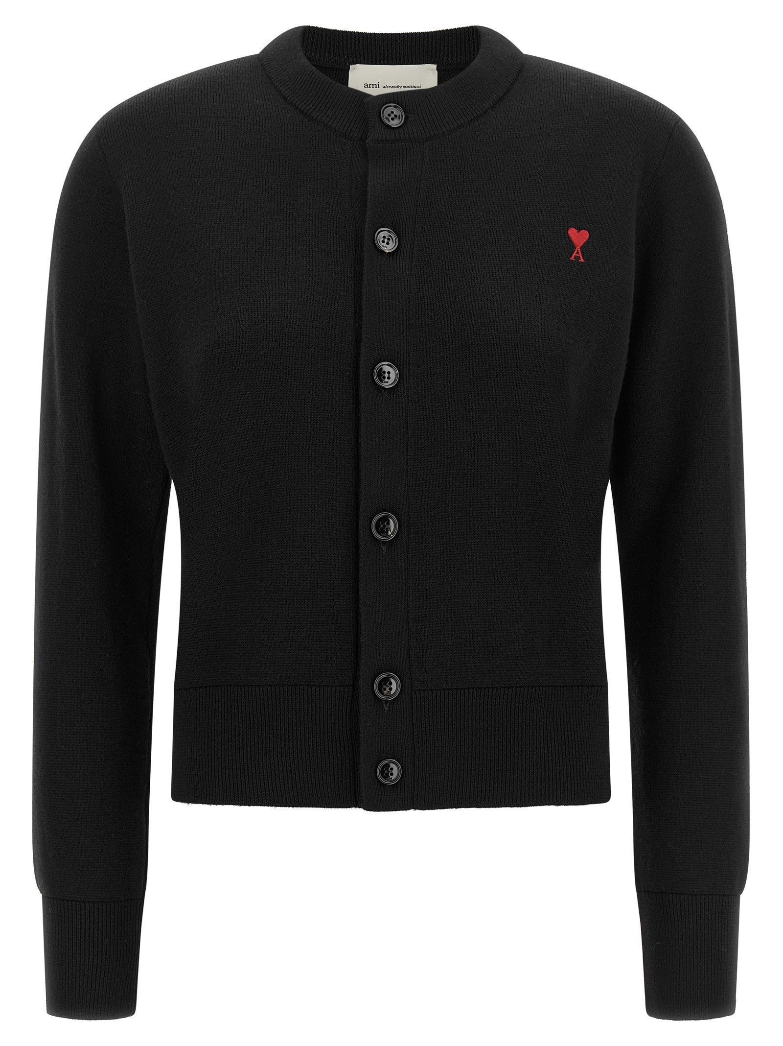 Ami Paris Ami De Coeur Cardigan Black