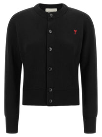 Ami Paris Ami De Coeur Cardigan Black