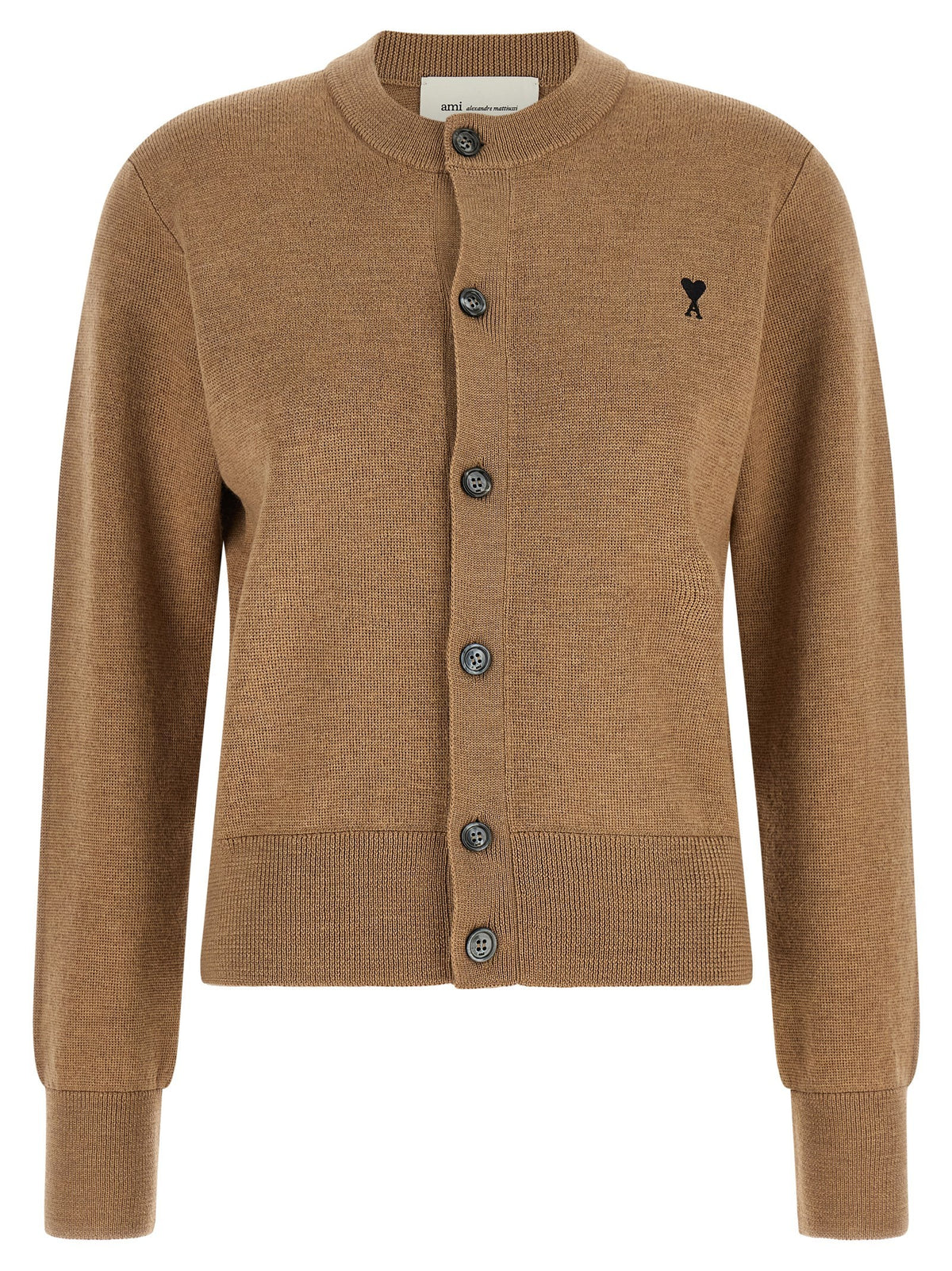 Ami Paris Ami De Coeur Cardigan Beige