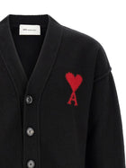 Ami Paris Ami De Coeur Cardigan Black