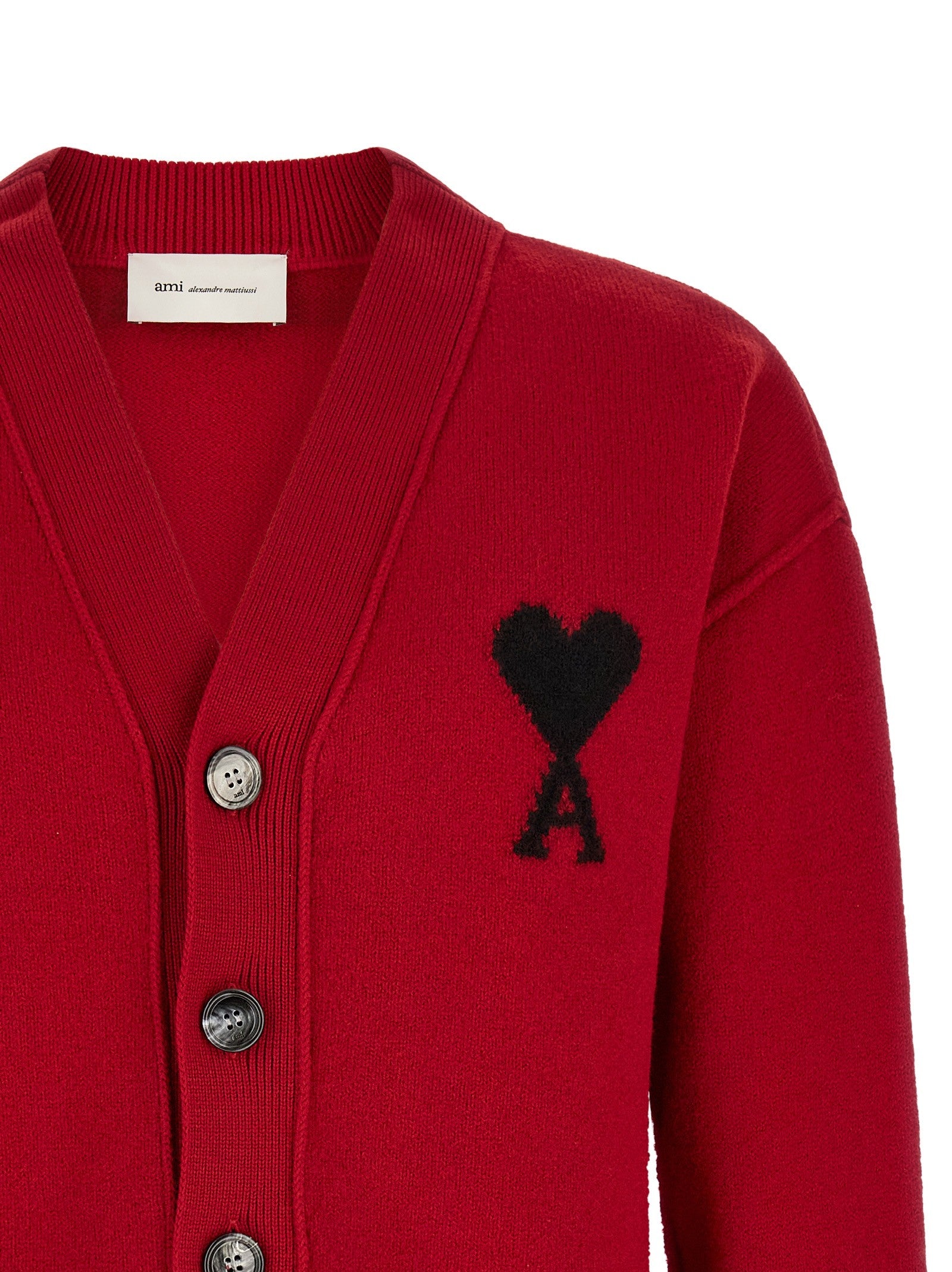 Ami Paris Ami De Coeur Cardigan Red