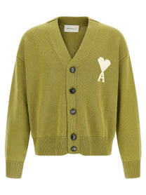 Ami Paris Ami De Coeur Cardigan Green