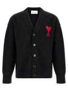 Ami Paris Ami De Coeur Cardigan Black