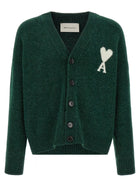 Ami Paris Ami De Coeur Cardigan Green
