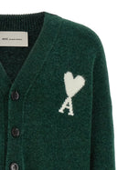 Ami Paris Ami De Coeur Cardigan Green, view 3