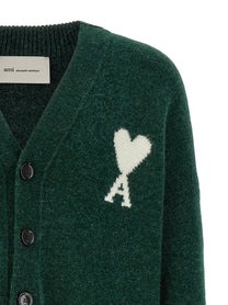 Ami Paris Ami De Coeur Cardigan Green
