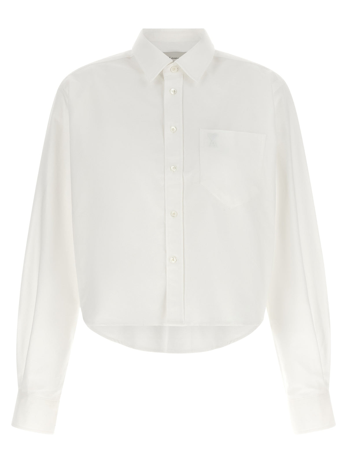 Ami Paris Ami De Coeur Cropped Shirt White