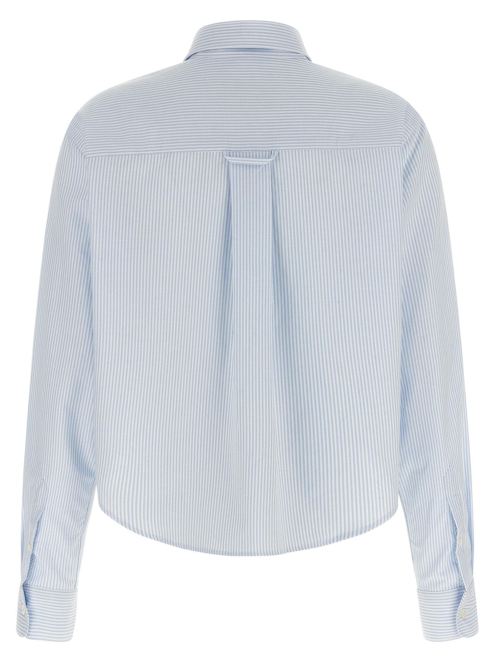 Ami Paris Ami De Coeur Cropped Shirt Blue