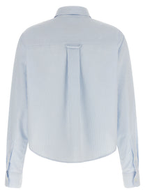 Ami Paris Ami De Coeur Cropped Shirt Blue