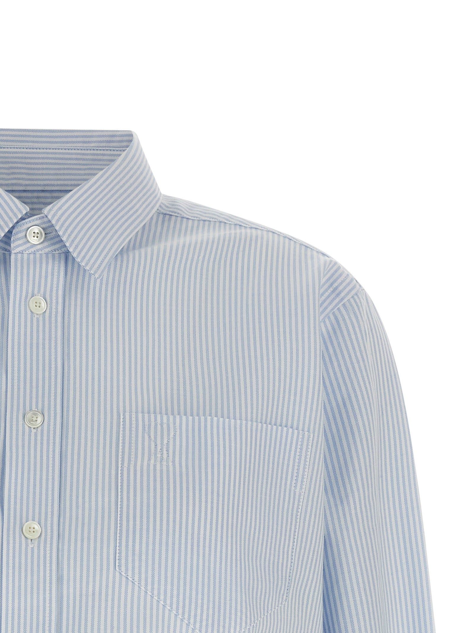 Ami Paris Ami De Coeur Cropped Shirt Blue
