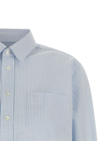 Ami Paris Ami De Coeur Cropped Shirt Blue