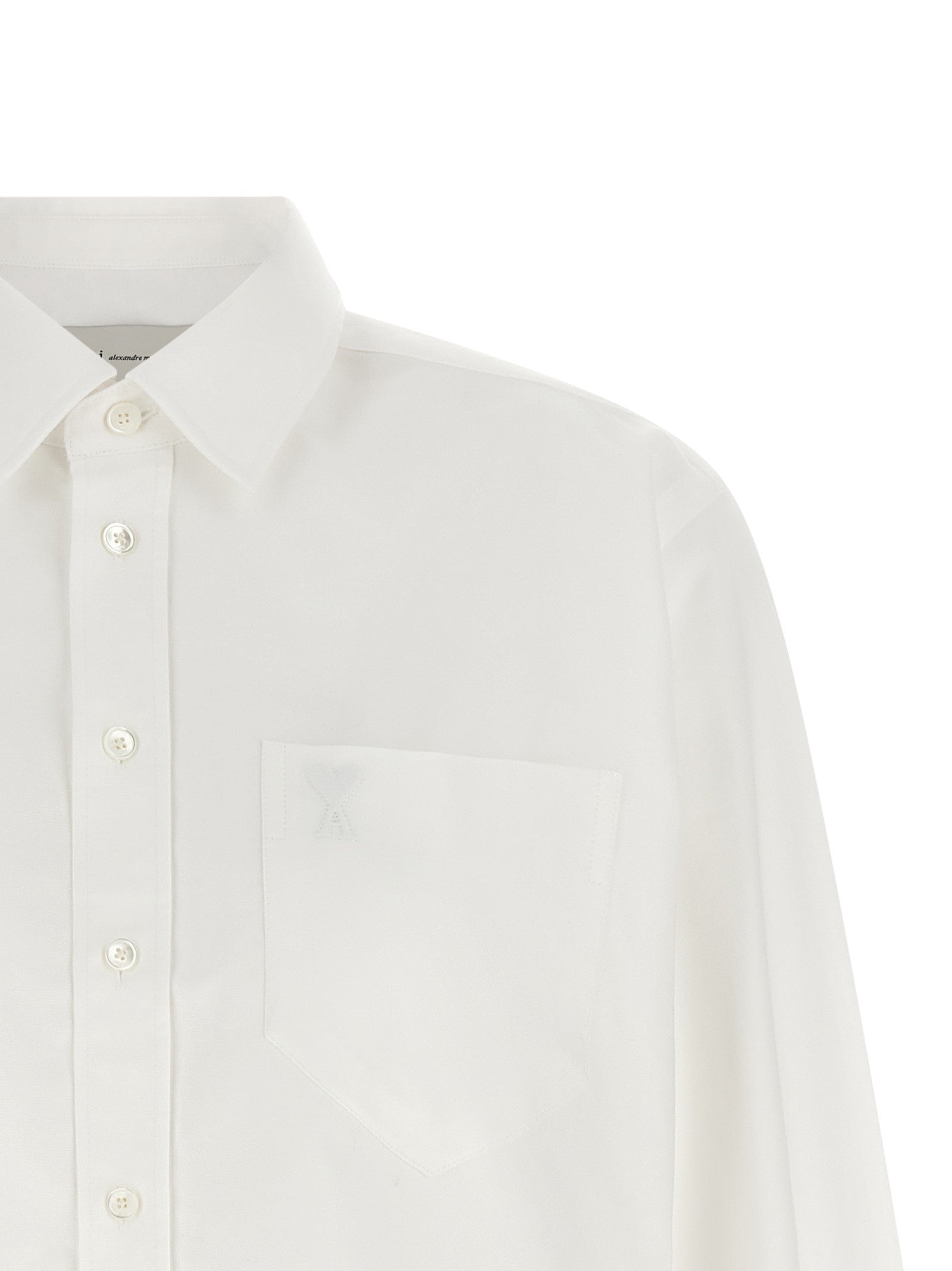 Ami Paris Ami De Coeur Cropped Shirt White
