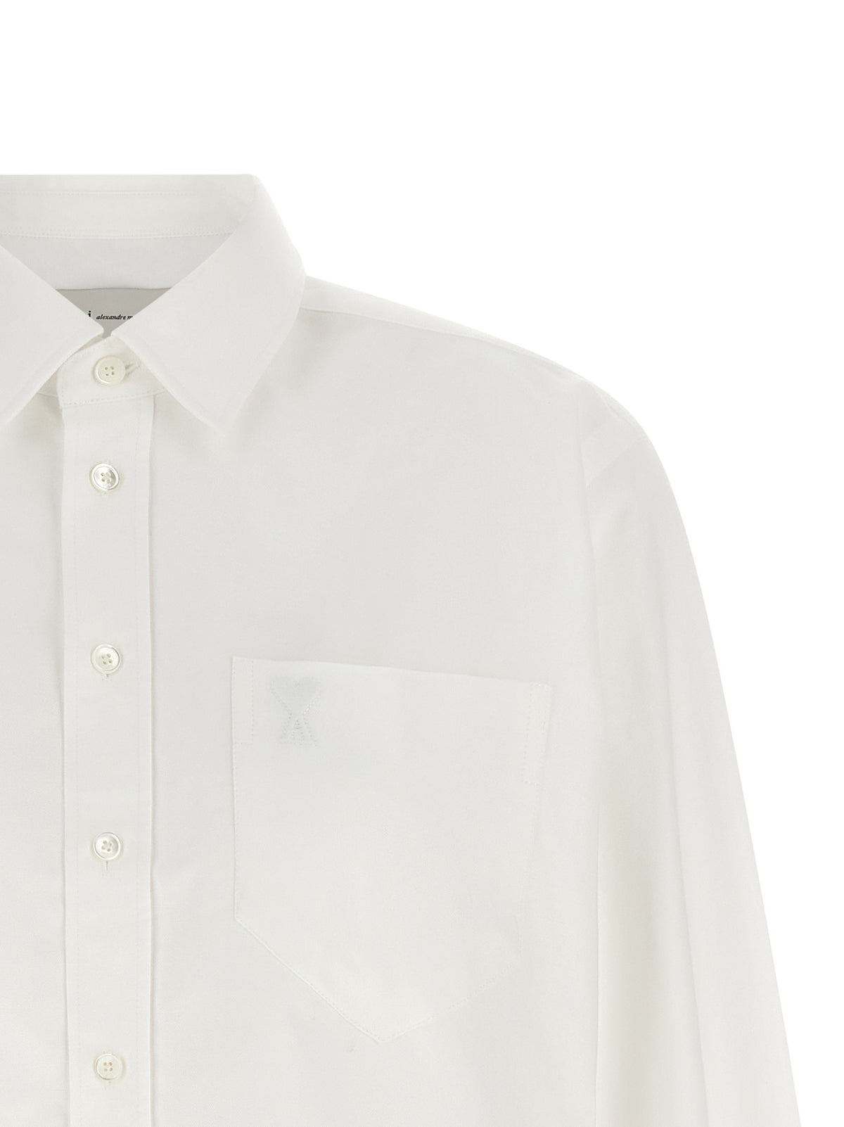 Ami Paris Ami De Coeur Cropped Shirt White, view 3