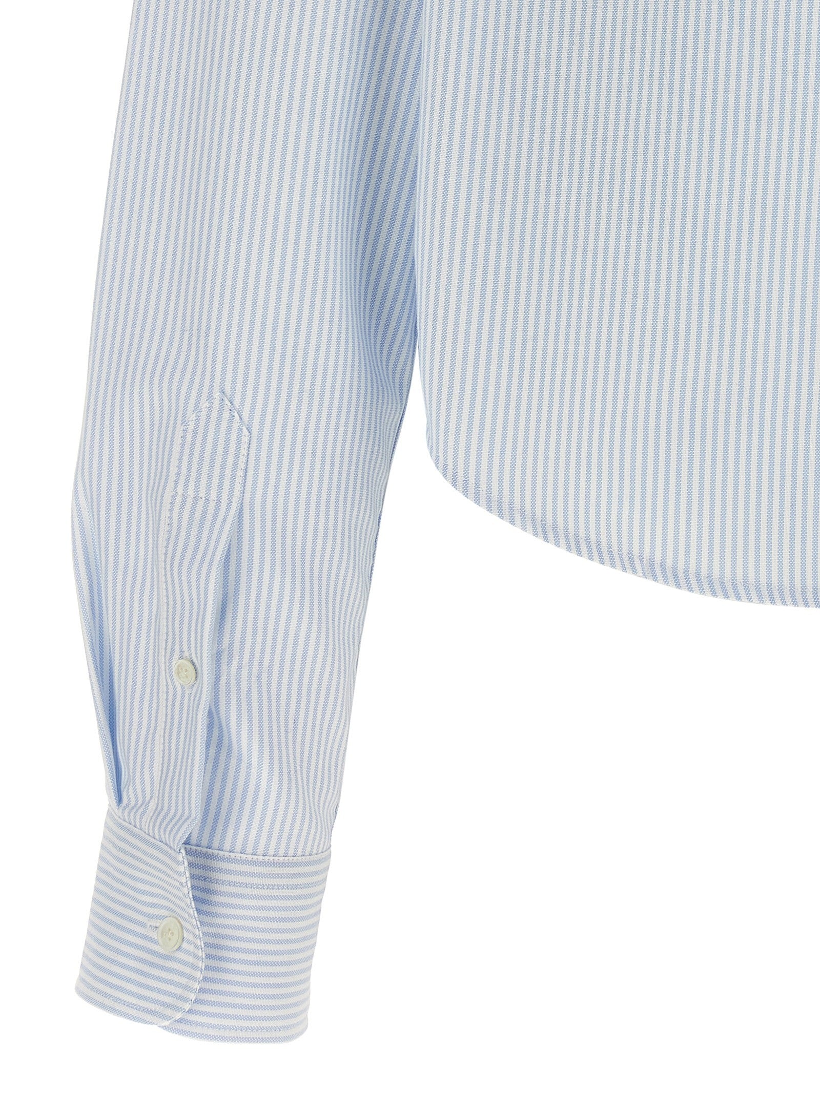 Ami Paris Ami De Coeur Cropped Shirt Blue
